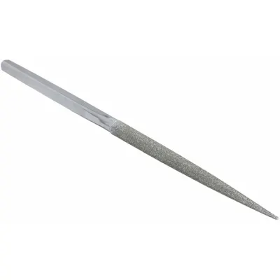 STRAUSS Habilis File: Round, 120_140 Grit, 4 33071/100000 in Lg without Tang, 1/4 in Wd - Diamond-Coated Needle Files