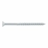 Flat-head screw anchors with pointed tip and Torx drive, made of case-hardened steel with zinc-plated finish. Removable design for inch-system applications. Suitable for fastening into concrete, brick, or block substrates