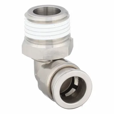 SMC KQG2L13-N04S Stainless Steel Push-to-Connect x MNPT Elbow Fitting - Stainless Steel Tube Fittings