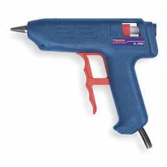 This corded hot melt applicator gun operates at 120V with an output rate of 0.88 to 1.1 lb/hr. It features a finger-trigger actuator for controlled adhesive dispensing. UL Listed. Suitable for bonding, packaging, and assembly tasks in industrial and maintenance settings.