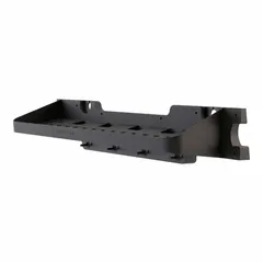 Resin storage shelf with two solid shelves, unfinished black finish, and mounting hardware included. Designed for use with Suncast BMS Series plastic cabinet-style sheds. Adds organized storage for tools, garden supplies, or household items.
