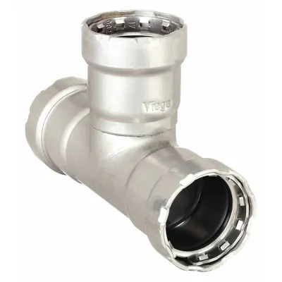 VIEGA MEGAPRESS Steel Press Pipe Fitting, Tee, 3/4 in, EPDM - Steel Press Pipe Fittings