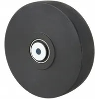 This nylon tread wheel measures 8 inches in diameter and 2 inches in width, with a load rating of 3,000 lb. It is suitable for heavy-duty material handling applications such as carts, platform trucks, and tow-line systems. The nylon tread provides floor protection and quiet operation in industrial environments