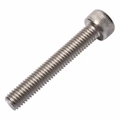 Metric standard socket head cap screw with M8x1.25 thread, 50 mm length, 8 mm head height, and 6 mm drive size. Made from plain titanium Grade 2. Used in industrial assemblies requiring corrosion resistance and high strength-to-weight ratio, such as aerospace, marine, and chemical processing equipment.