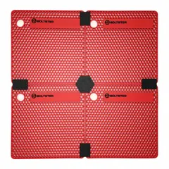 This red silicone tool organizer from BOLTSTER includes a modular system for flexible tray configurations. Suitable for sorting and storing fasteners such as screws, nuts, and bolts in workshops, garages, or job sites.
