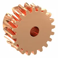 Metric worm wheel, module m 1.25, 20° pressure angle, right-hand helix, non-ground tooth finish, bronze material. Mates with a worm shaft to transmit motion between non-intersecting shafts, typically at 90°, for applications such as conveyors, elevators, and indexing drives