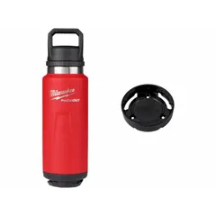 This plastic water bottle features a red metal construction with an overall height of 3/4 in by 12-1/2 in. Suitable for use in industrial environments where hydration and secure storage are needed.