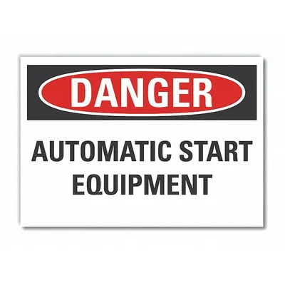 LYLE Danger: Automatic Start Equipment Signs