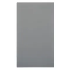 This phenolic partition panel is used to construct bathroom stalls in commercial restrooms. It measures 58 inches in height, 34 inches in width, and 1/2 inch in thickness. The panel features a Silver Gray color with a Matte finish and a resin impregnated kraft paper inner core.