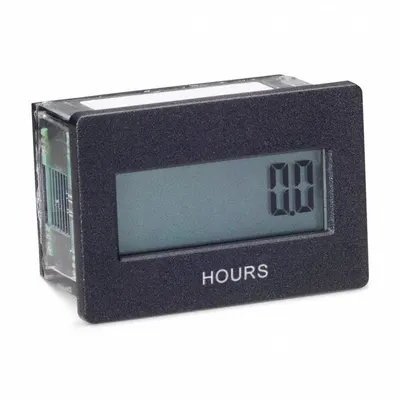 TRUMETER Hour Meter: Hour Meters, Front Panel Mounting, Digital, 1 5/8 in x 1 1/8 in