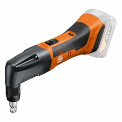 This 18V DC cordless shear uses a single-cut action for cutting sheet metal. It has a capacity of 16 ga in steel and is part of the AMPShare battery platform. The tool is supplied without battery or charger, accepting 18V AMPShare batteries. Typical applications include cutting steel sheets in metalworking and fabrication.