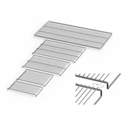 Stainless steel grid shelf for use with MEMMERT incubators, Model 110. Overall dimensions: 22 in length, 14 in depth. Provides a corrosion-resistant surface for organizing samples and labware within the incubator chamber.