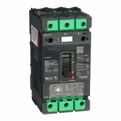 Three-pole motor circuit protector with plug-in terminal connection. Rated 7 A with adjustable instantaneous trip and a low amp trip setting of 42 A. Provides overcurrent protection for motor branch circuits in industrial applications.