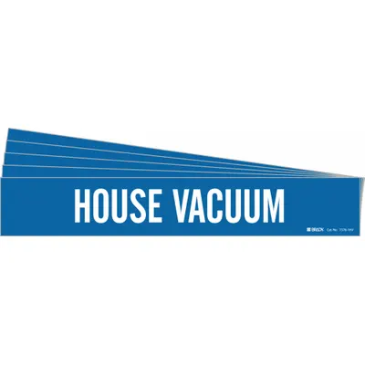 BRADY House Vacuum Adhesive Pipe Marker - House Vacuum Adhesive Pipe Markers