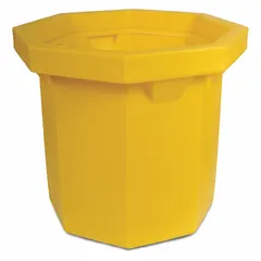 This polyethylene drum spill collector provides secondary containment for drums, with a 66-gallon spill capacity and a 1,200 lb load rating. It includes a drain for easy liquid removal. Suitable for industrial facilities managing hazardous or non-hazardous liquids.