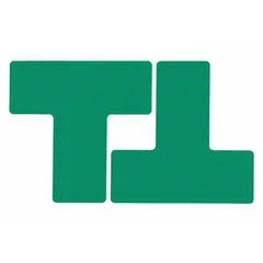 Solid green polyester floor marking tape with no legend, designed for marking aisles, hazard zones, and storage areas in industrial facilities. Each piece measures 3 inches by 8 inches with an 8 mil thickness. Supplied in a 20-pack.