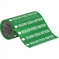 Pipe Marker: Boiler Feed Water, Green, White, Fits 2 in and Smaller Pipe O.D., 30 Pipe Markers (MPN 108609)