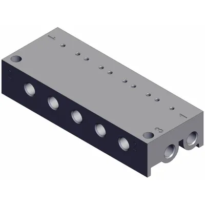 SMC VV100-S41-06-M5 V100 Series 6-Port Manifold, Cv 0.008 - SMC V100 Series Manifolds & Bases