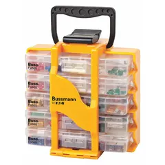 Automotive fuse kit containing ATM-LP series fuses covering a 2 A to 100 A range. Designed for vehicle electrical system repairs and maintenance. No tool included.