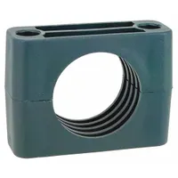 Replacement insert for Beta Clamp systems, featuring a steel clamp with a polypropylene cushion. Designed for single-line routing, the ribbed bore provides secure grip and vibration dampening in pipe, hose, and tube support applications