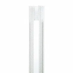 Corner one-piece slotted wiring duct for routing and protecting cables in control panels and electrical enclosures. Made of lead-free PVC with a white finish, 72 in length, 0.2 in slot width, and screw-mount design. Compatible with snap-on covers.