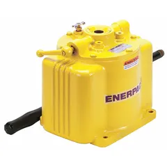 The ENERPAC P25 is a single-stage hydraulic hand pump constructed of steel, delivering a maximum first-stage pressure of 2,500 psi. Designed for use with single-acting cylinders, it provides manual hydraulic power for lifting, pressing, and clamping tasks in industrial maintenance and construction applications.