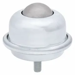 Threaded-stud mount ball transfer with 1.5 in diameter ball and 250 lb load capacity. Projection height is 2 5/16 in. Used in material handling systems for omnidirectional movement of loads on conveyor lines, packaging stations, and assembly tables.