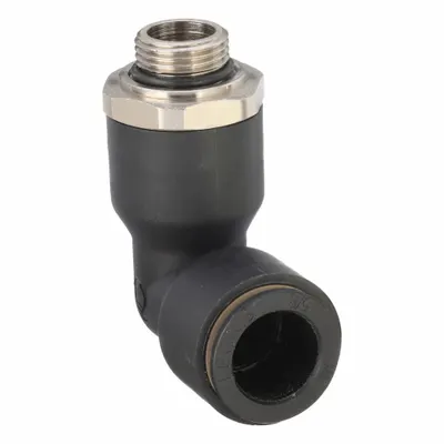 LEGRIS 3199 16 17 Push-to-Connect Elbow Fitting, 16 mm OD x 3/8 in MBSPP, Black - Nylon & Nickel-Plated Brass Tube Fittings