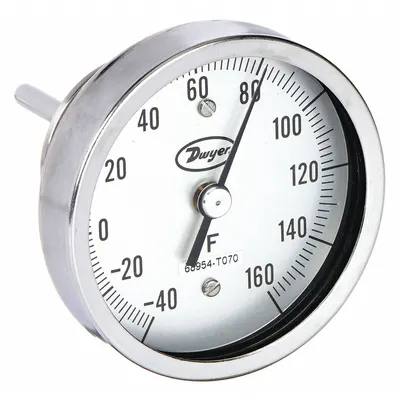 Dwyer BTM3904D Min/Max-Reading Thread-Mount Dial Thermometer - Min/Max-Reading Thread-Mount Dial Thermometers