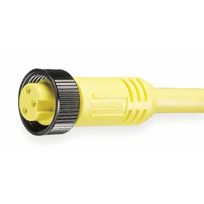 BRAD HARRISON Cordset: M12 Female Right Angle X Bare Wire, 4 Pins, Yellow, PVC, 2 m Cable Lg - Single-Ended Cordsets with PVC Jacket for Flexing Applications