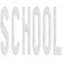 RAE Preformed Thermoplastic Pavement Markings: School, White, 8 ft Lg, 9 3/8 ft Wd, Pavement (MPN PR-TH-3645)