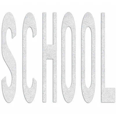 RAE Preformed Thermoplastic Pavement Markings: School, White, 8 ft Lg, 9 3/8 ft Wd - Pavement Pre-Determined Messages