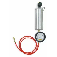 This 3-piece fuel injector cleaner kit is designed for use with fuel lines. It includes five connectors and is finished in red. The kit is used to clean fuel injectors and fuel lines in internal combustion engines, helping remove deposits and restore fuel flow.