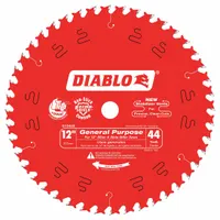 DIABLO Circular Saw Blade: 12 in Blade Dia., 44 Teeth, 0.1 in Cut Wd, 1 in Arbor Size, Combo (MPN D1244X)