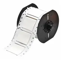 Precut sleeve label roll made of polyolefin with a white matte finish. Each label measures 1 in x 2 in and is designed for 2 AWG wire gauge. Compatible with the i3300 printer series. Used for permanent wire and cable identification in control panels, electrical installations, and maintenance applications