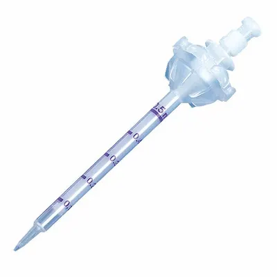 GLOBE SCIENTIFIC Dispenser Syringe Tip: Sterile, 50 ul Capacity, Bulk Bag, No Filter, Clear - Sterile Pipette Tips