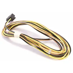 This motor wire harness connects power and control signals to HVAC motors. It features a right-angle connector and an 11 1/2 ft cable length, suitable for installations in confined spaces such as rooftop units, air handlers, and condensing units.