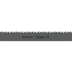 General-purpose metal cutting blade for ferrous metals and sheet metal. Carbon steel construction with Duratec FC coating. Length 19 ft 6 in, tooth pitch 10 teeth per inch. Suitable for industrial fabrication and maintenance cutting applications.