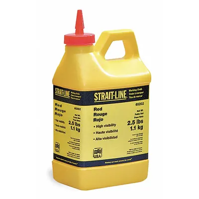 IRWIN Marking Chalk: Red, Permanent, 2.5 lb Size, Flip-Top Cap/Hi-Flow Nozzle - Permanent Marking Chalks