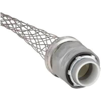 HUBBELL WIRING DEVICE-KELLEMS Liquid-Tight Conduit Fitting: 1 1/2 in Trade Size, Non-Insulated, Straight - Liquid-Tight Conduit Fittings with Strain Relief