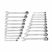 GEARWRENCH Combination Ratcheting Wrench Set: Alloy Steel, Full Polish Chrome, Std, 12-Point Box End (MPN 35720A-02)