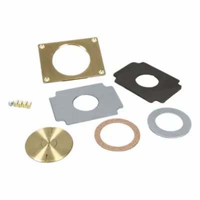 WIREMOLD Floor Box Cover: Rectangular, Gold, Brass, Brushed - Brass Electrical Floor Box Covers