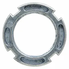 Spanner nut for securing drum or agitator assembly in washing machines and dryers. Helps maintain appliance balance and reduce vibration during spin cycles. Genuine OEM replacement part.