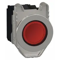 SCHNEIDER Illuminated Push Button: Illuminated, Flush Profile, Metallic, 30 mm, 1NO/1NC (MPN XB4FW34G5)