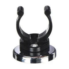 This cup ceramic holding magnet is encased with a clip for temporary ferrous part retention. With a 0.188 in thickness and 1 15/64 in outside diameter, it provides a maximum pull force of 7 lbf. Commonly used in machining, material handling, and assembly operations for securing tools or fixtures.