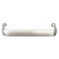 Fixed, non-recessed pull handle made of stainless steel with a satin silver finish. Features threaded mounting holes for #6-32 screws and a 0.197 in grip thickness. Suitable for use on cabinets, drawers, and enclosures requiring a corrosion-resistant grip