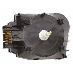 This washing machine timer controls the sequence of wash, rinse, and spin cycles. It advances the machine through each stage, managing water fill, agitation, draining, and spin timing. Designed for use in compatible Whirlpool washing machines.