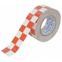 Floor Marking Tape: Gen Purpose, Checkered, Red/White, 2 in x 100 ft, 8 mil Tape Thick (MPN 121916)