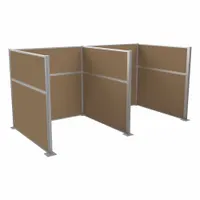 Modular cubicle wall system consisting of 5 fabric panels in Latte color. Each panel measures 72 inches in overall width and height. Suitable for creating partitioned spaces in open-plan offices, healthcare facilities, or industrial break areas