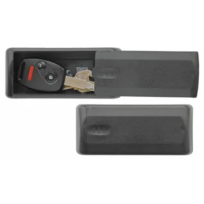 MASTER LOCK Magnetic Key Case: Plastic, Black, 1 1/4 in Ht, 2 in Wd, 4 3/4 in Dp, Case Hider - Key Hiders